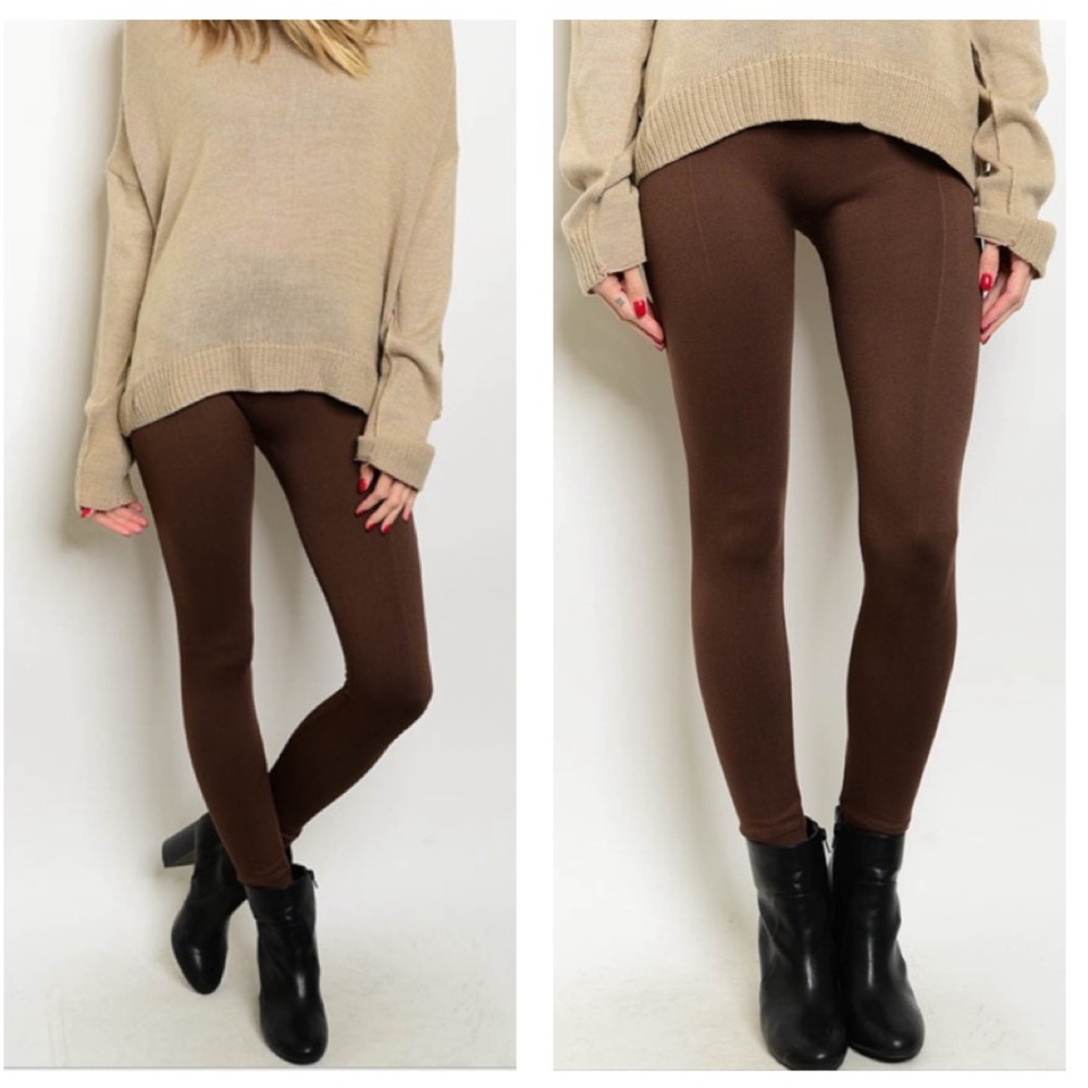 Brown fleece lined leggings